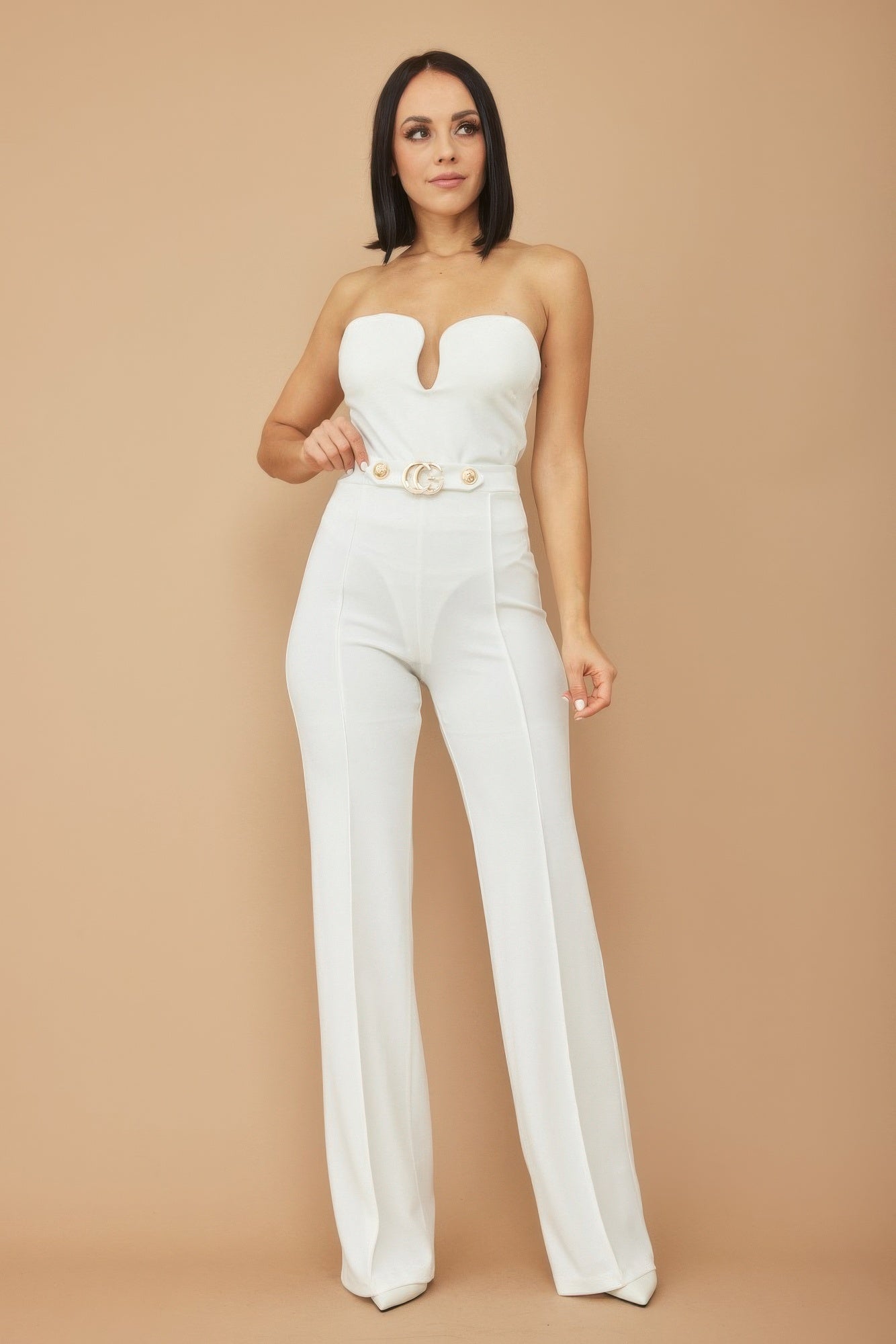 Stacey B's Cg Buckle And Button Detail Pants