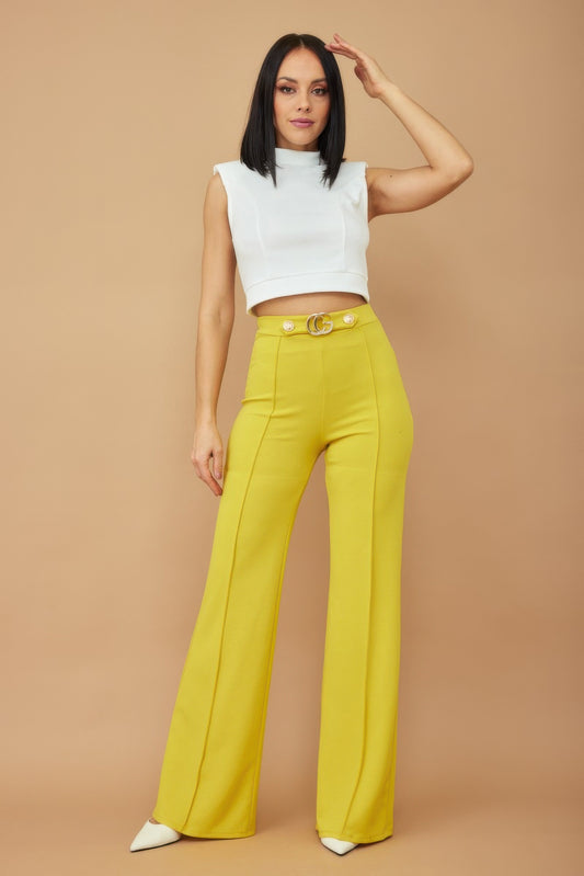 Stacey B's Cg Buckle And Button Detail Pants