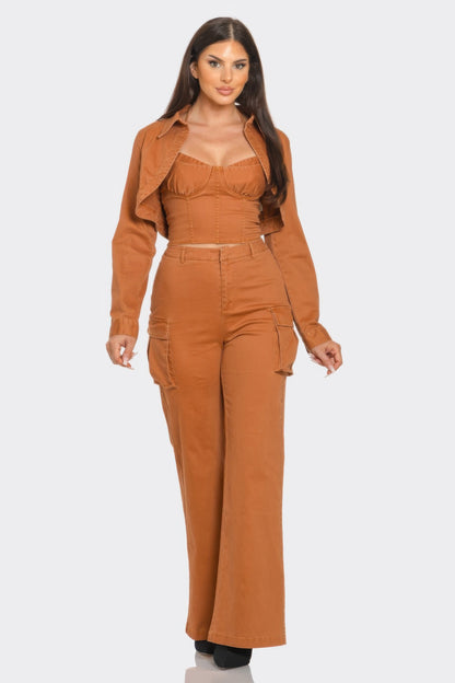 Stacey B's Crop Jacket 3pcs Set