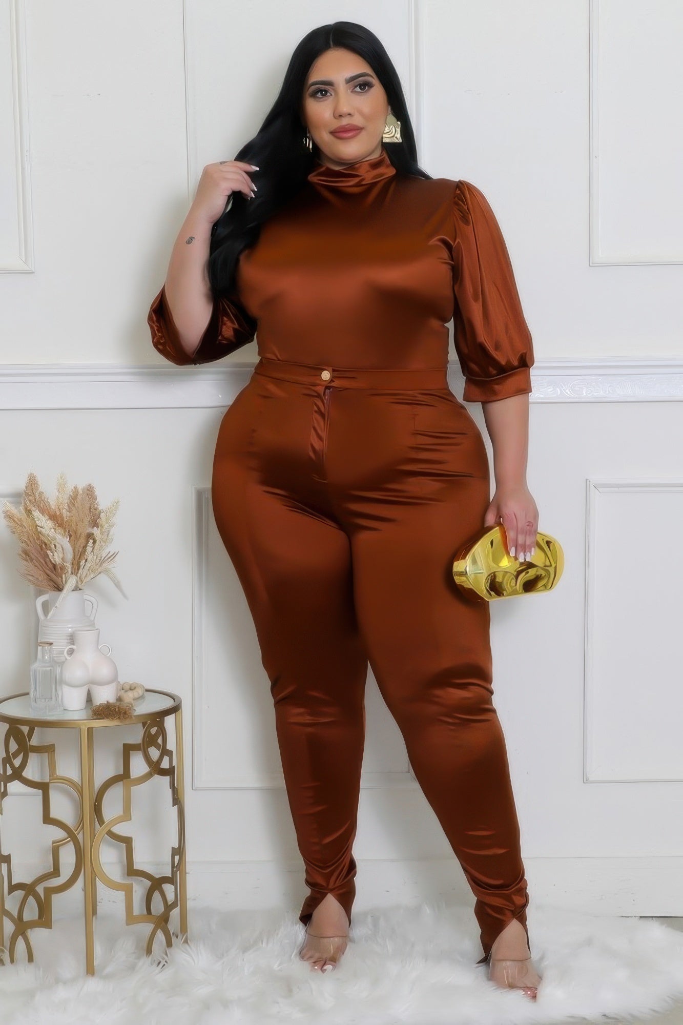 Stacey B's Two Piece Set, Semi-stretch Bodysuit