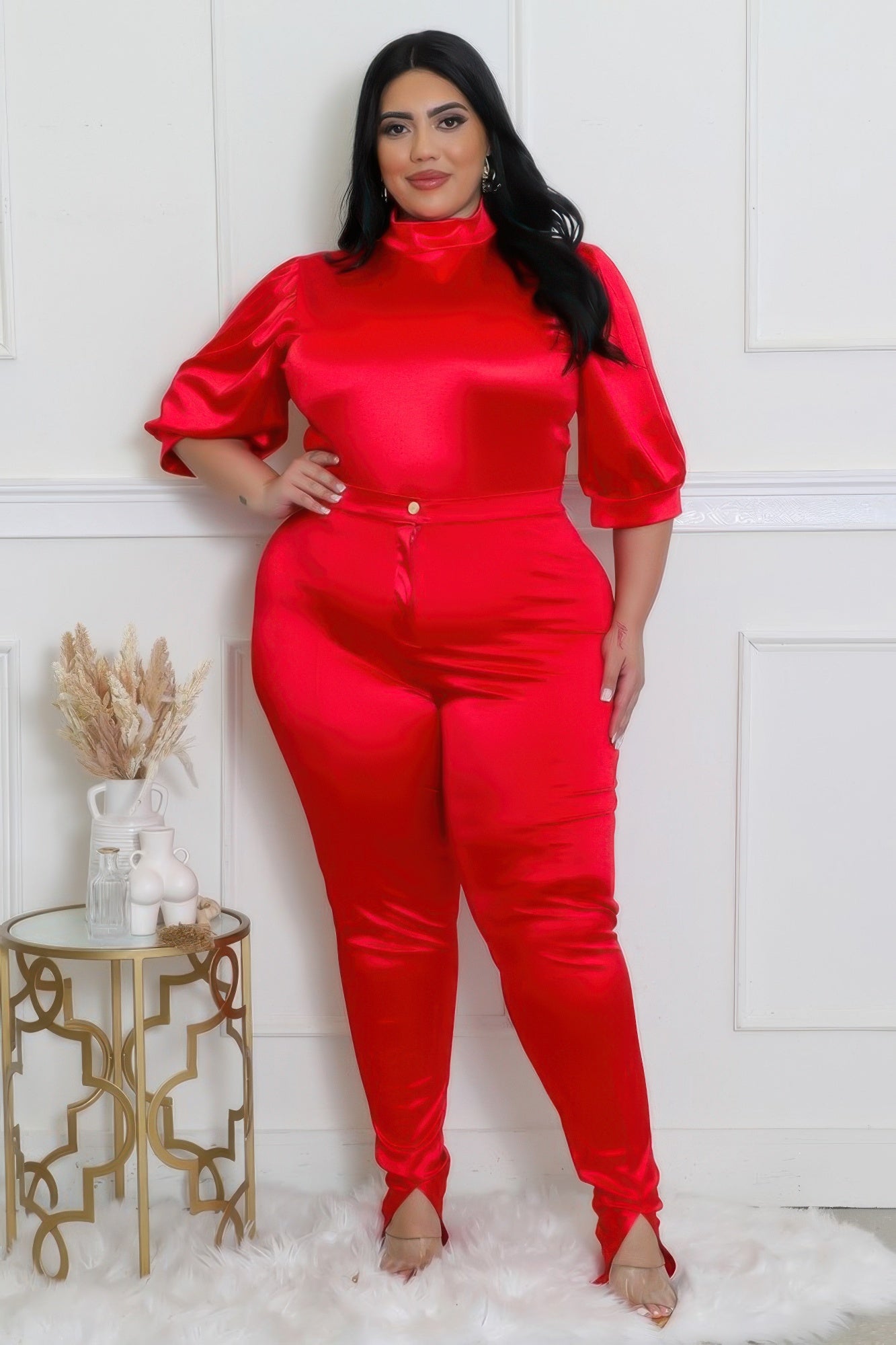 Stacey B's Two Piece Set, Semi-stretch Bodysuit