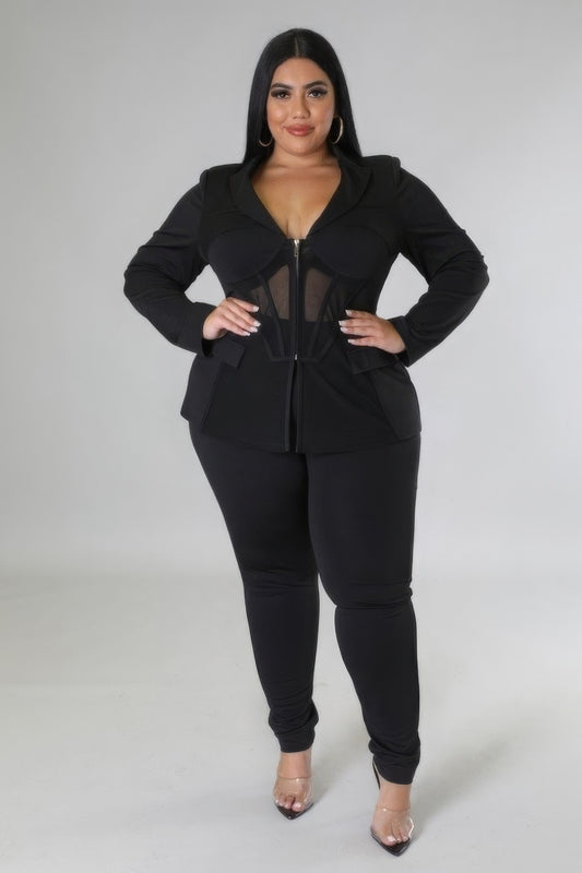 Stacey B's Two Piece Black Pant Set