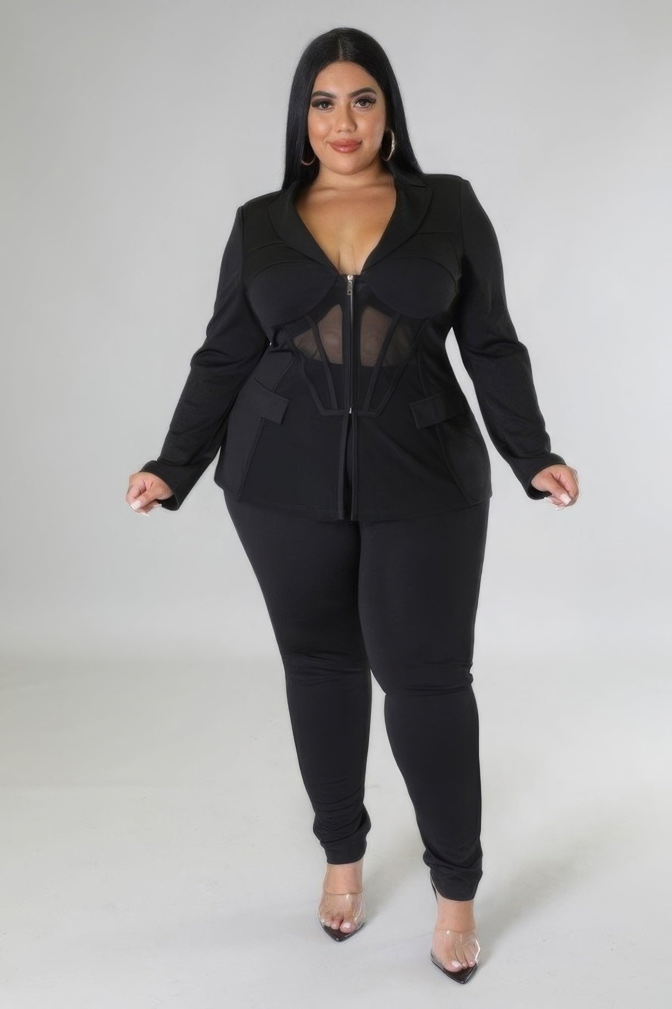 Stacey B's Two Piece Black Pant Set