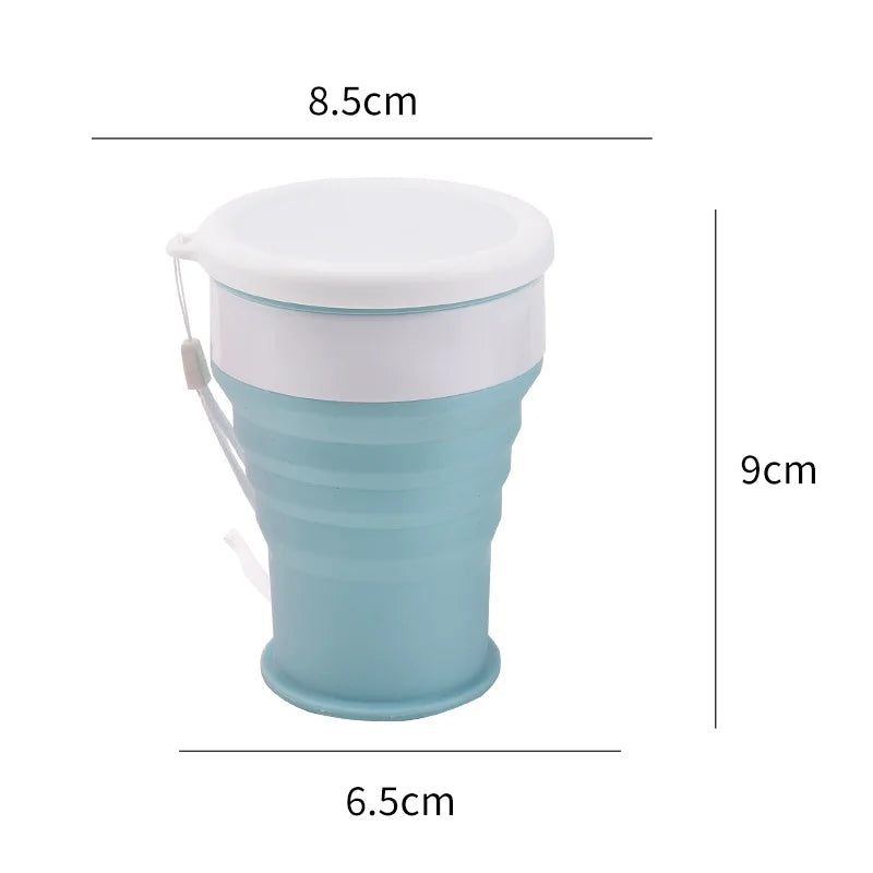 Stacey B's 200Ml Silicone Folding Glass Camping Travel Mug Portable Telescopic Coffee Cup Outdoor Water Cup Folding Water Bottle Drinkware