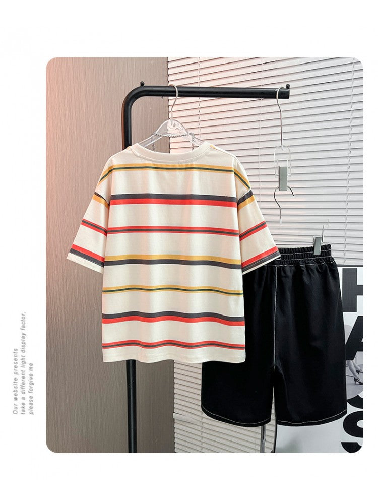 Stacey B's Striped Crewneck Loose Boy Clothing Sets