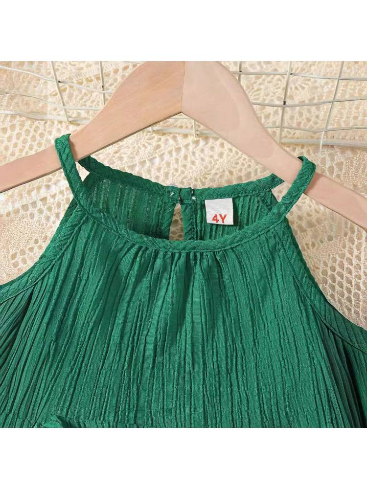 Stacey B's Solid Color Ruffle Spaghetti Straps Wide Leg Girl Clothing Sets