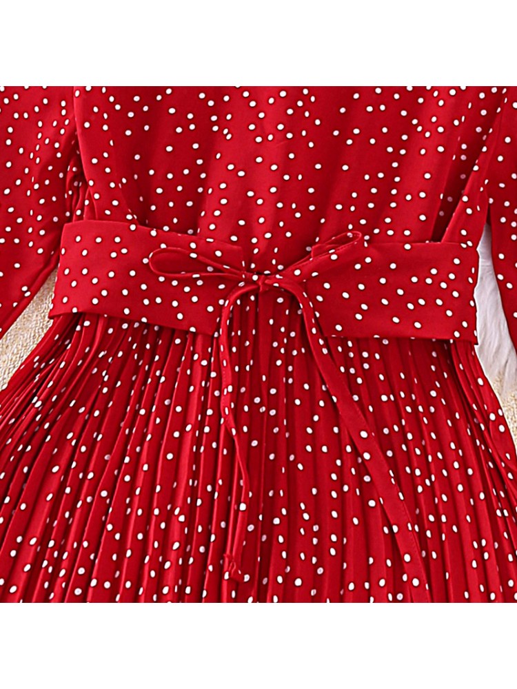 Stacey B's Bow Dots One Button Girl Dresses