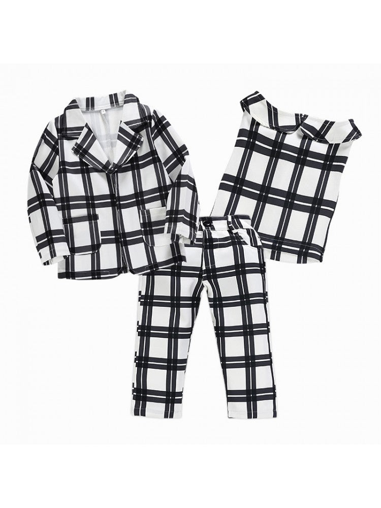 Stacey B's Colorblock Plaid  Girl 3 Piece Sets