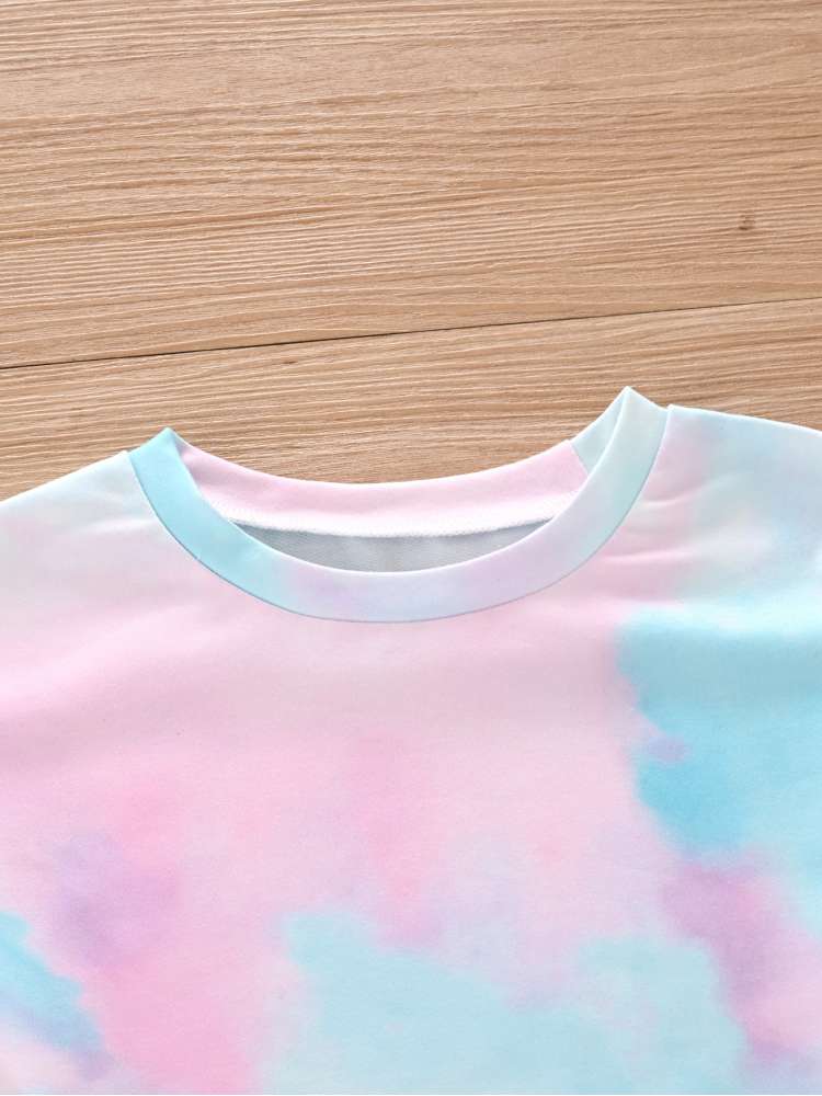 Stacey B's Tie Dye Crewneck Loose Girl Clothing Sets