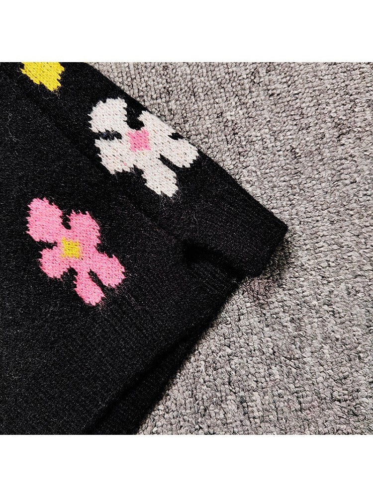 Stacey B's Colorblock Floral Knitted Sweater Dress