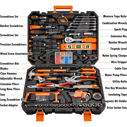 Stacey B's Cartman 238 Piece Socket Wrench Auto Repair Tool Combination Package Mixed General Household Hand Tool Set Tool Kit with Plastic