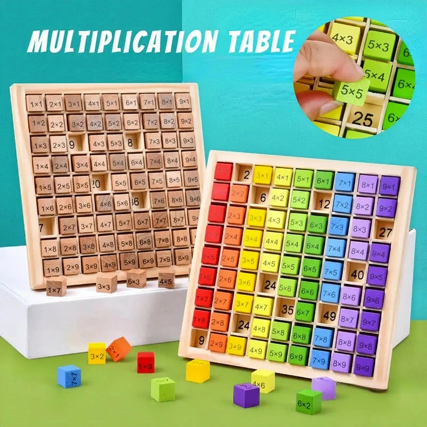 Stacey B's Wooden 99 Multiplication Table Wooden Toy For Children Math Montessori Educational Digital Arithmetic Teaching Aids Games