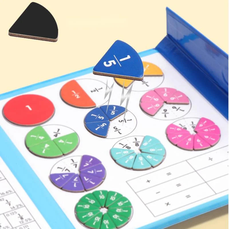 Stacey B's Magnetic Fraction Learning Math Toy Montessori Arithmetic Teaching Aids Wooden Book Educational Toys For Children Christmas Gift