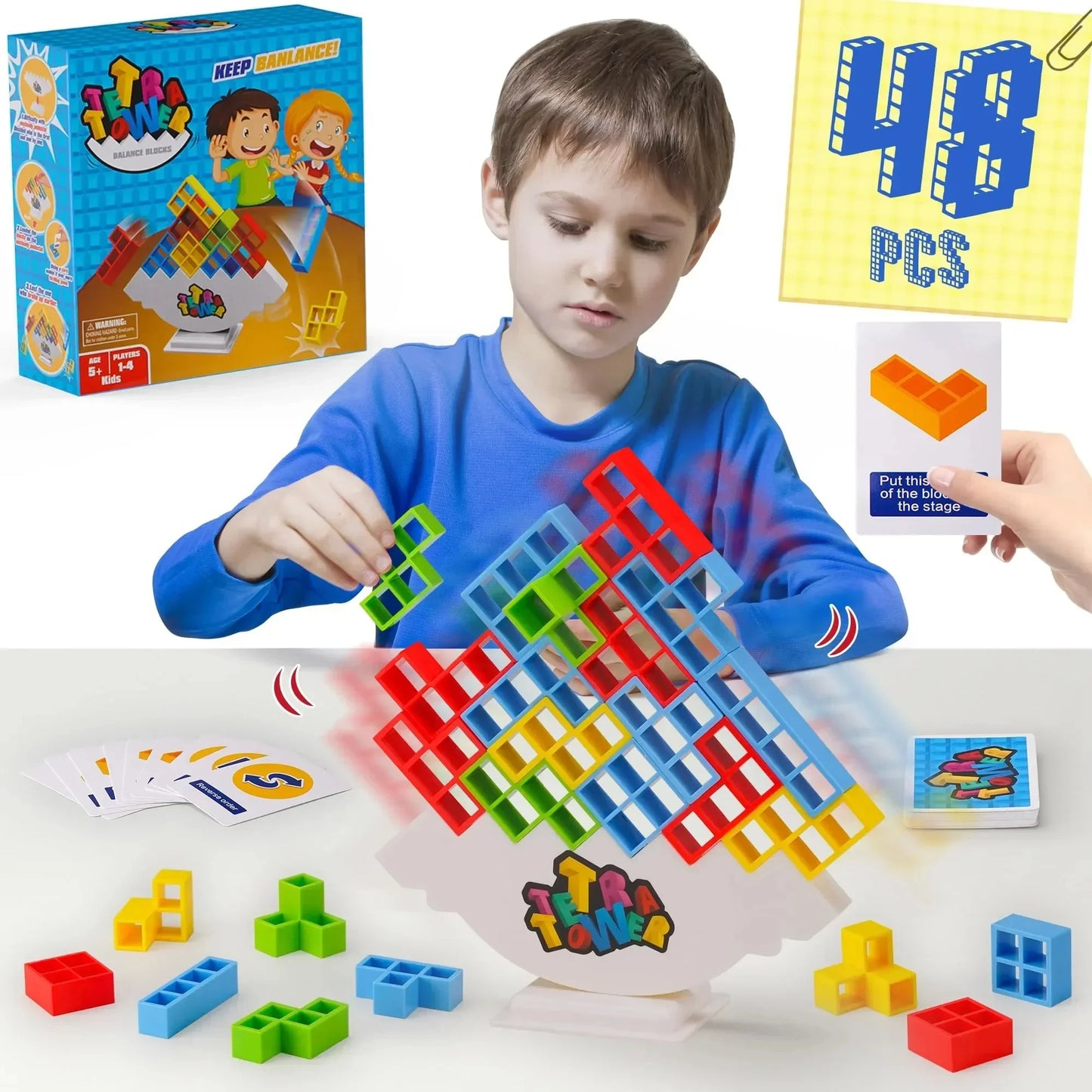 Stacey B's 48 Blocks Building Blocks Toy Сhildren Balance Stacking Board Bricks Russian Building Blocks Montessori Toys For Family Parties