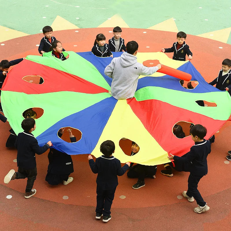 Rainbow Umbrella Parachute Toy Whack A Mole Outdoor Games For Kids Sport Teamwork For Children Boys Girls Kindergarten Toys