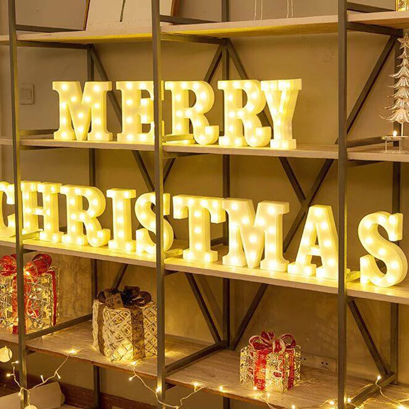 Stacey B's 26 Letter LED Lights Luminous Alphabet Letters Lamp Ambience Battery Night Light Christmas Wedding Birthday Party Decoration