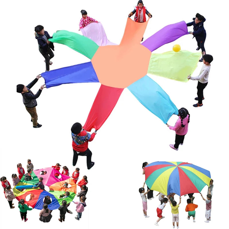 Rainbow Umbrella Parachute Toy Whack A Mole Outdoor Games For Kids Sport Teamwork For Children Boys Girls Kindergarten Toys