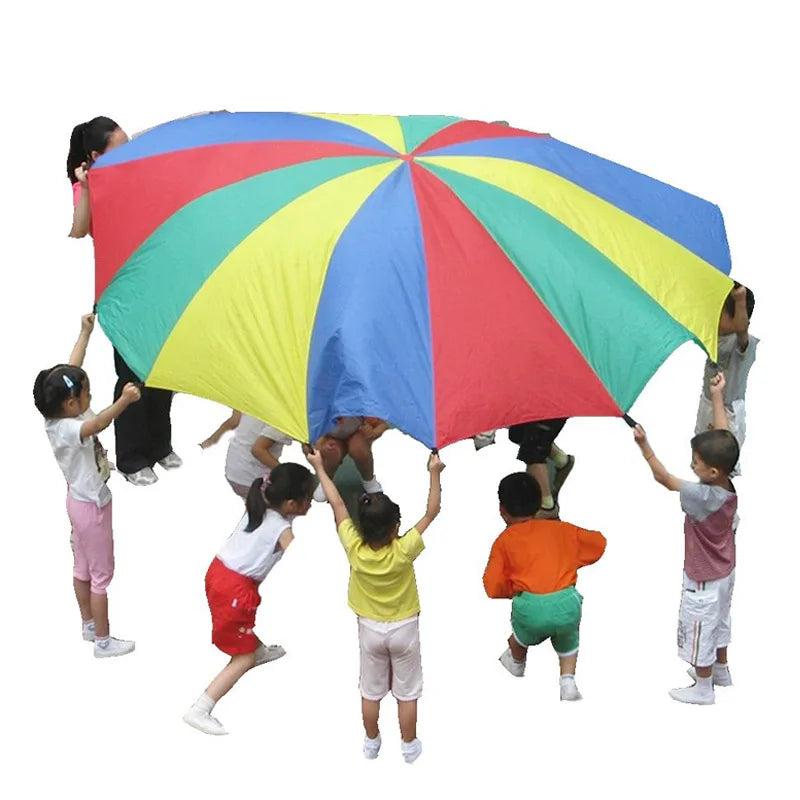 Rainbow Umbrella Parachute Toy Whack A Mole Outdoor Games For Kids Sport Teamwork For Children Boys Girls Kindergarten Toys