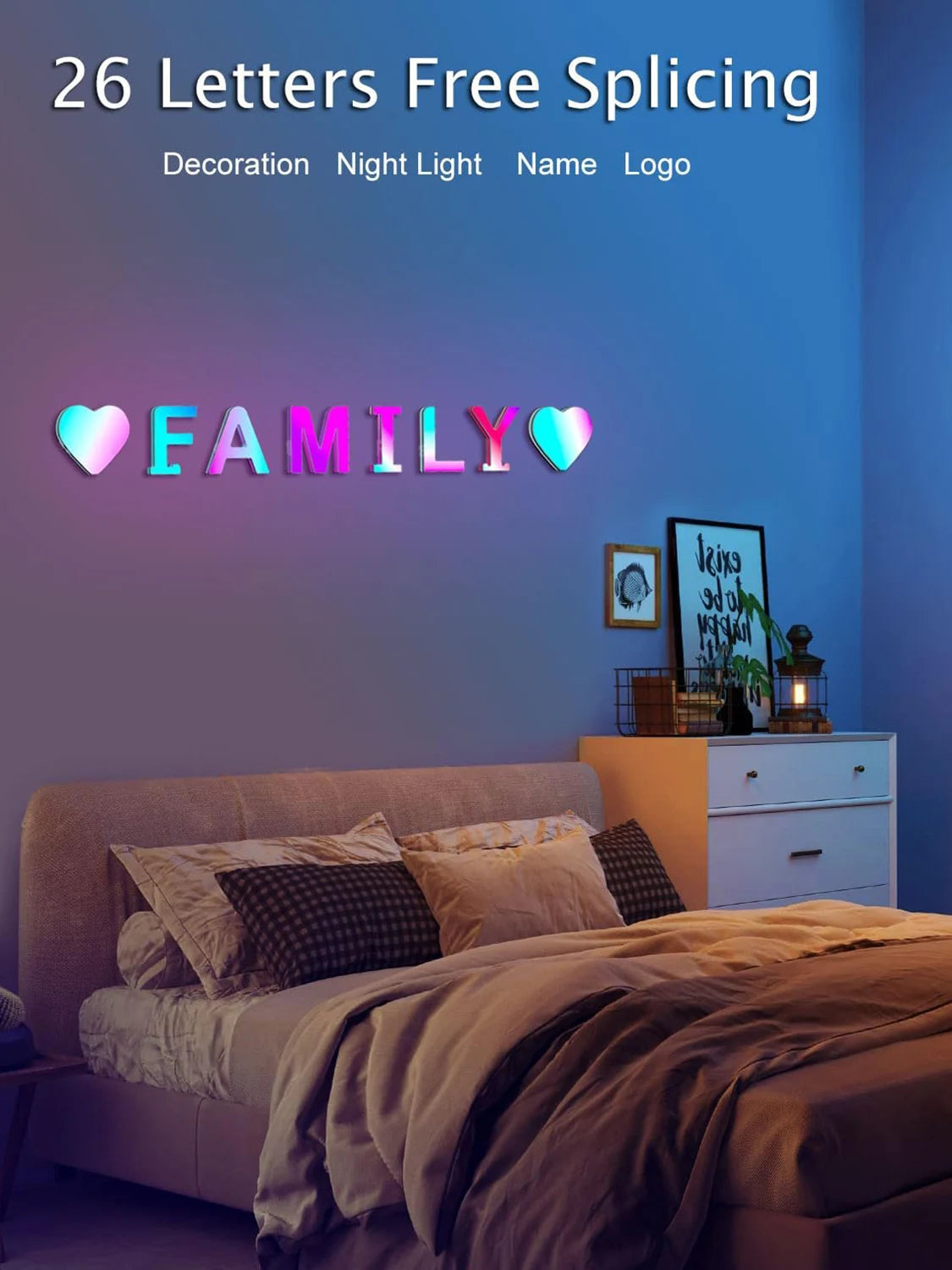 Stacey B's Fivemi 26 Alphabet Led Night Lights Letters Colorful Smart APP DIY Music