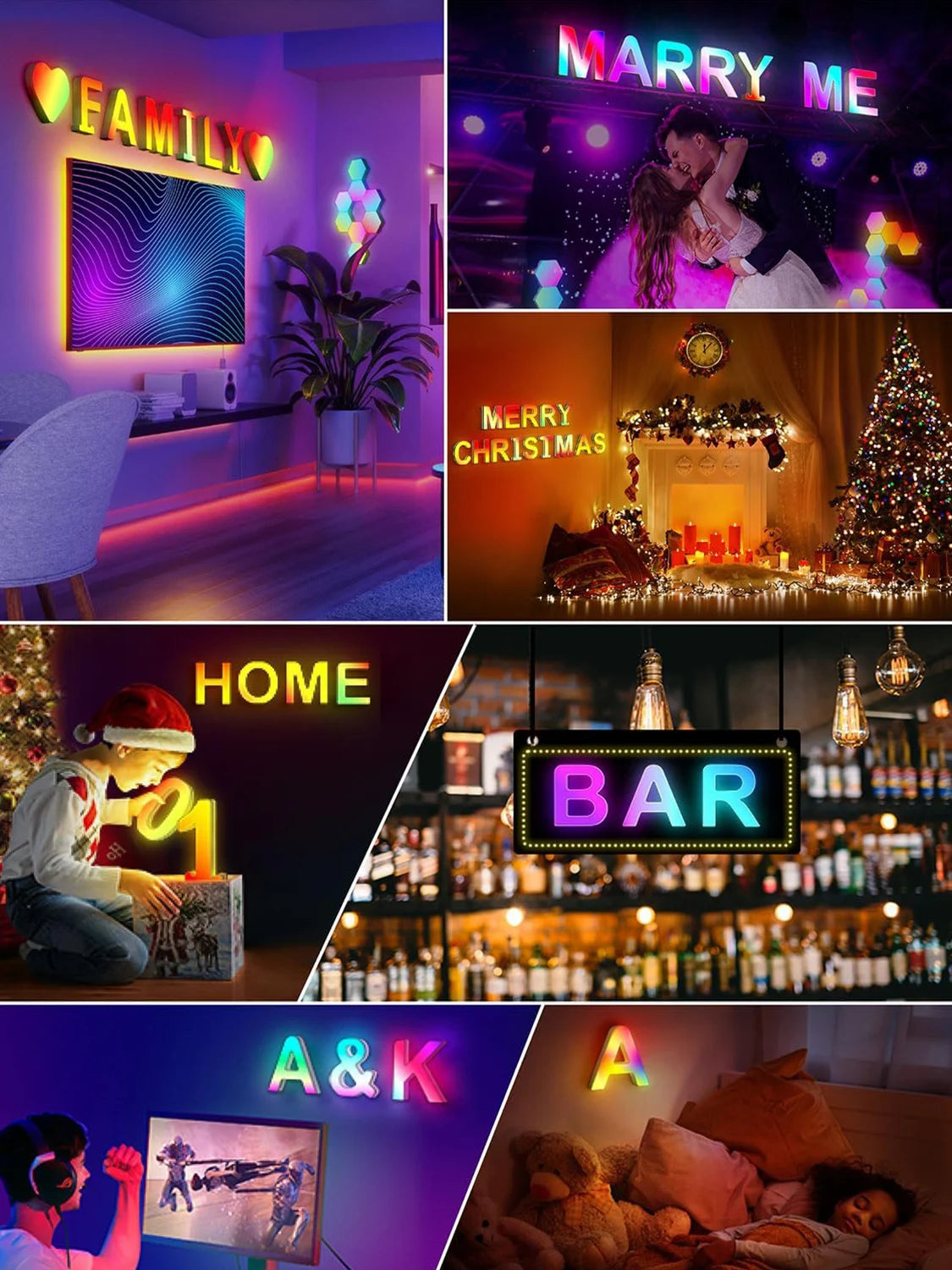 Stacey B's Fivemi 26 Alphabet Led Night Lights Letters Colorful Smart APP DIY Music