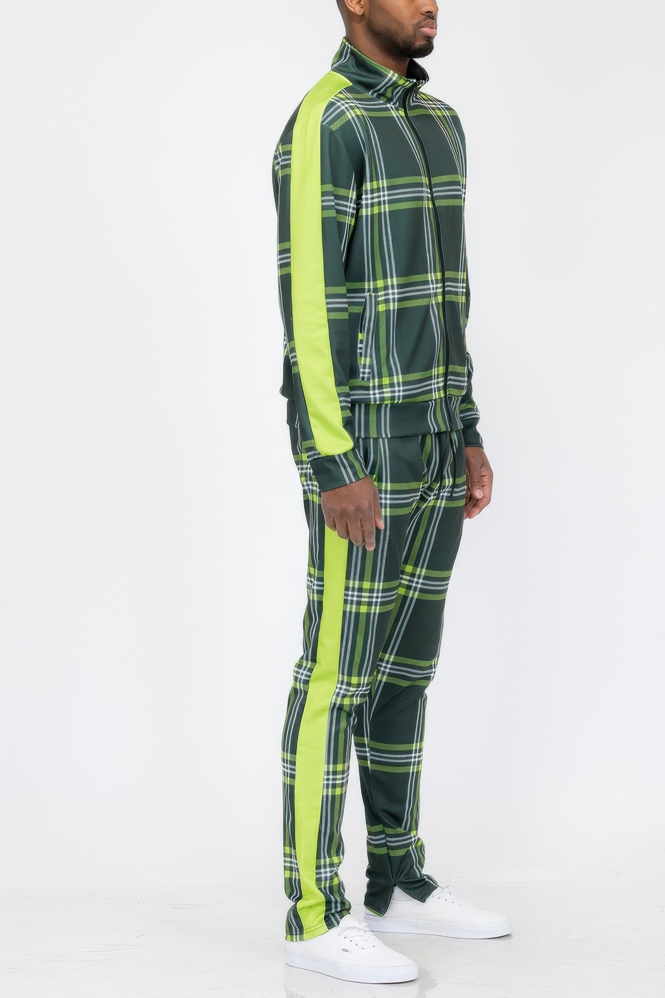 Stacey B's Plaid Checkered Full Zip Track Pants