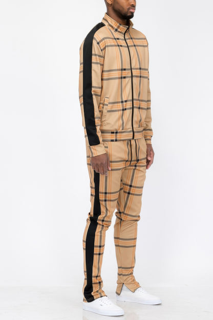 Stacey B's Plaid Checkered Full Zip Track Pants