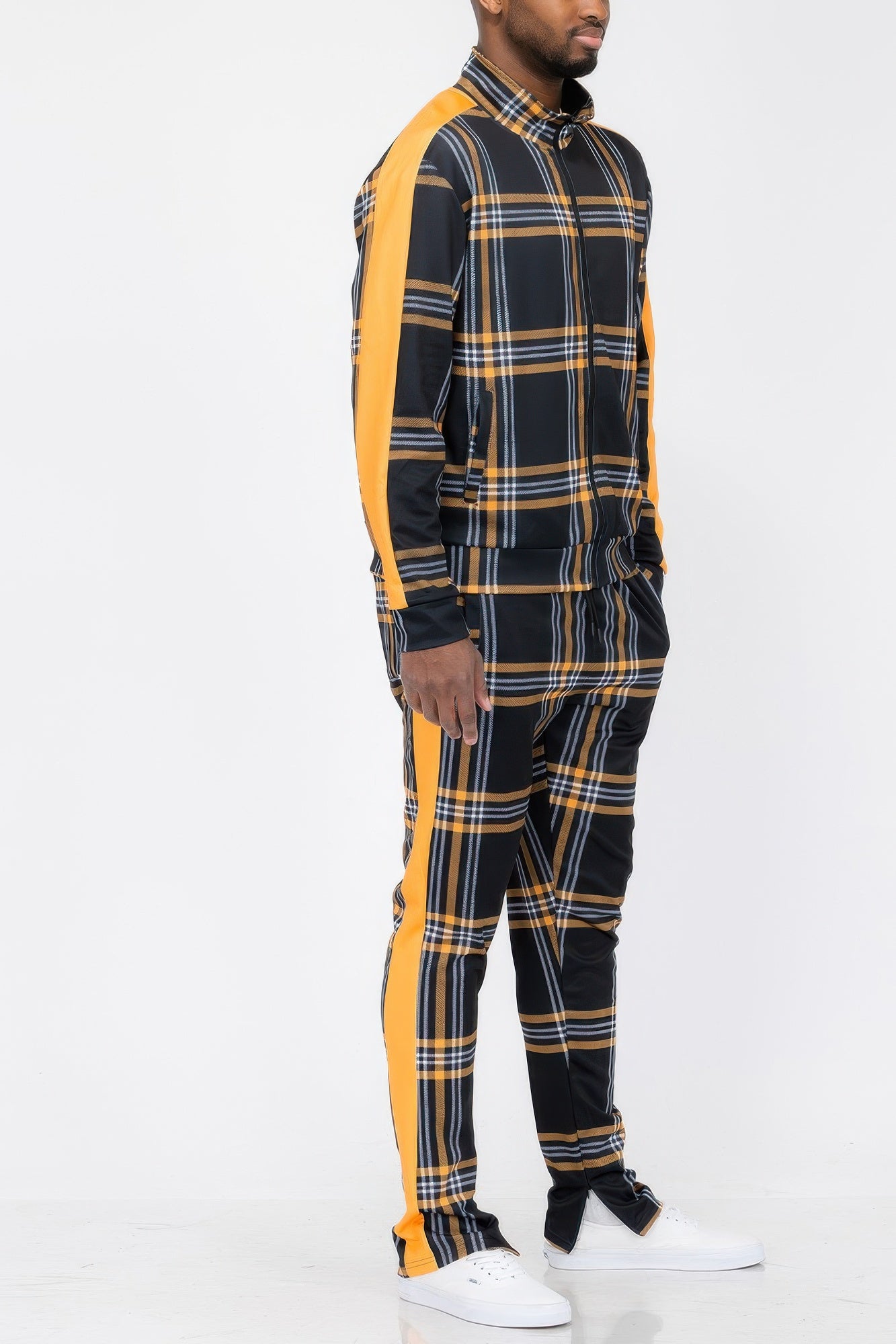 Stacey B's Plaid Checkered Full Zip Track Pants