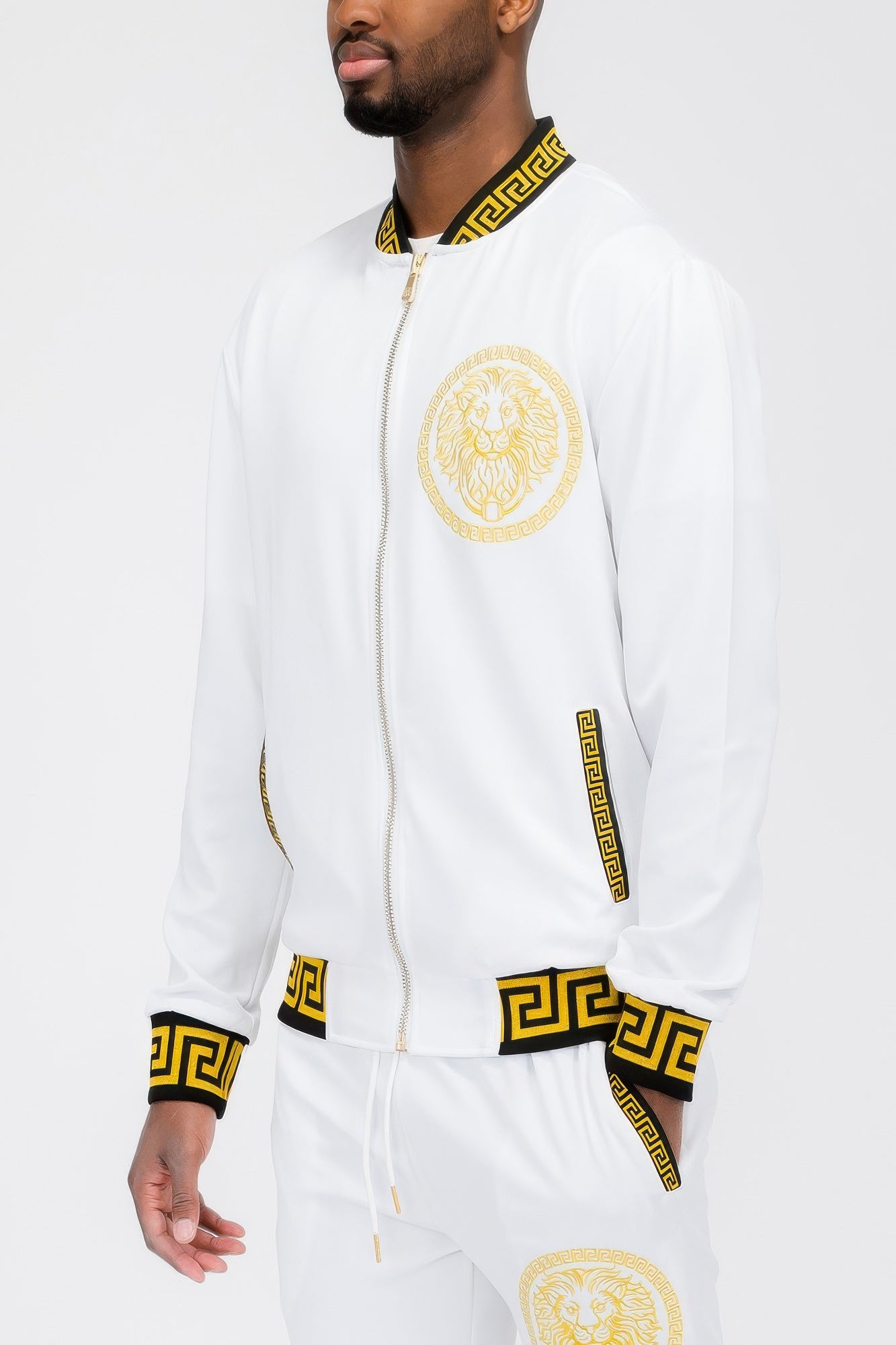 Stacey B's Mens Black And Gold Detail Track Suit