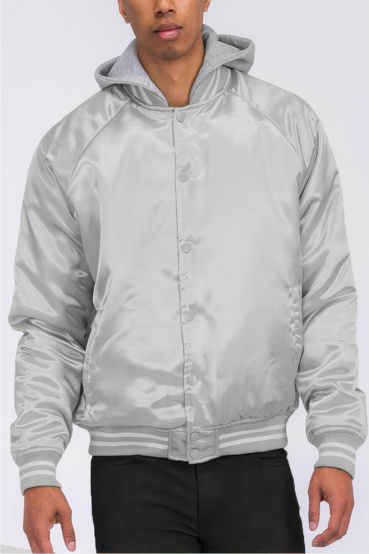 Stacey B's Satin Varsity Bomber Jacket
