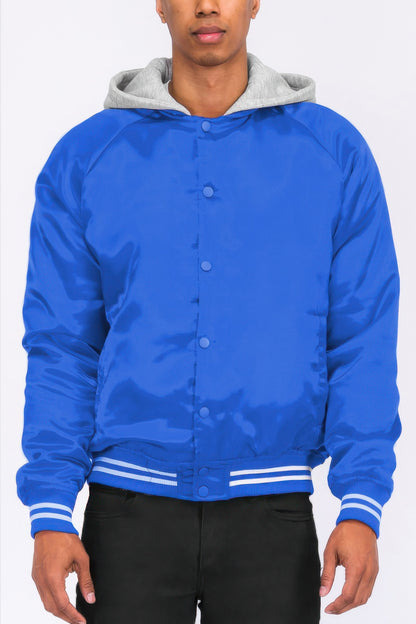 Stacey B's Satin Varsity Bomber Jacket