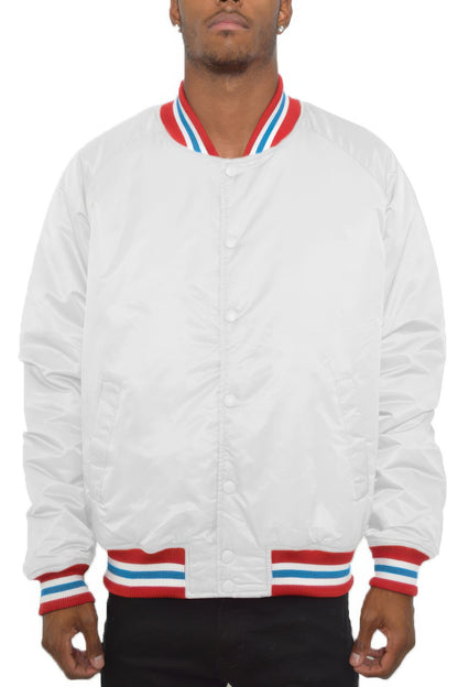 Stacey B's Satin Varsity Bomber Jacket