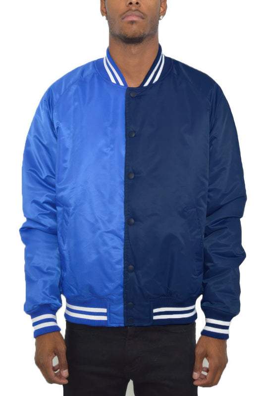 Stacey B's Color Block Two Tone Varsity Jacket
