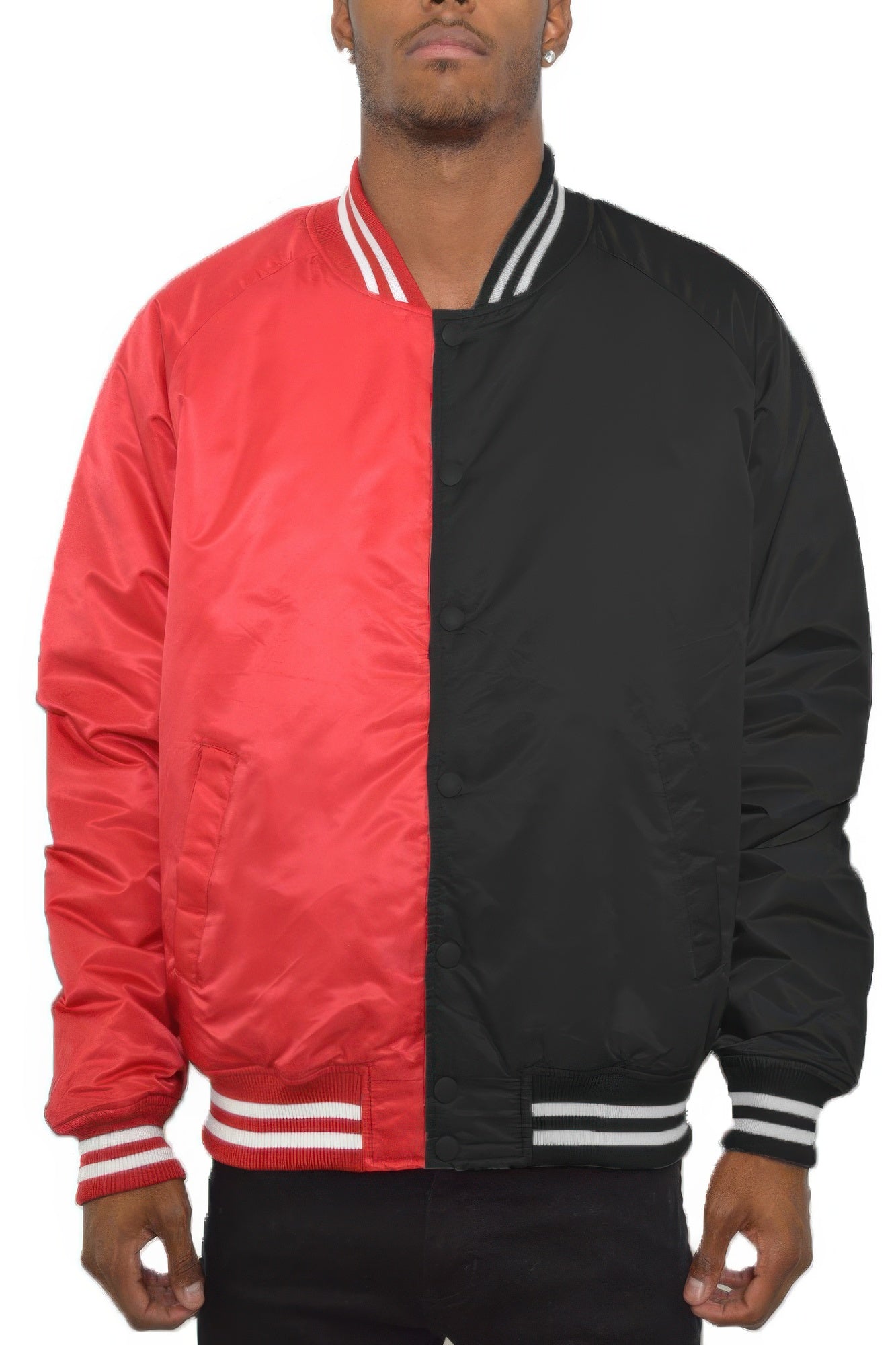 Stacey B's Color Block Two Tone Varsity Jacket