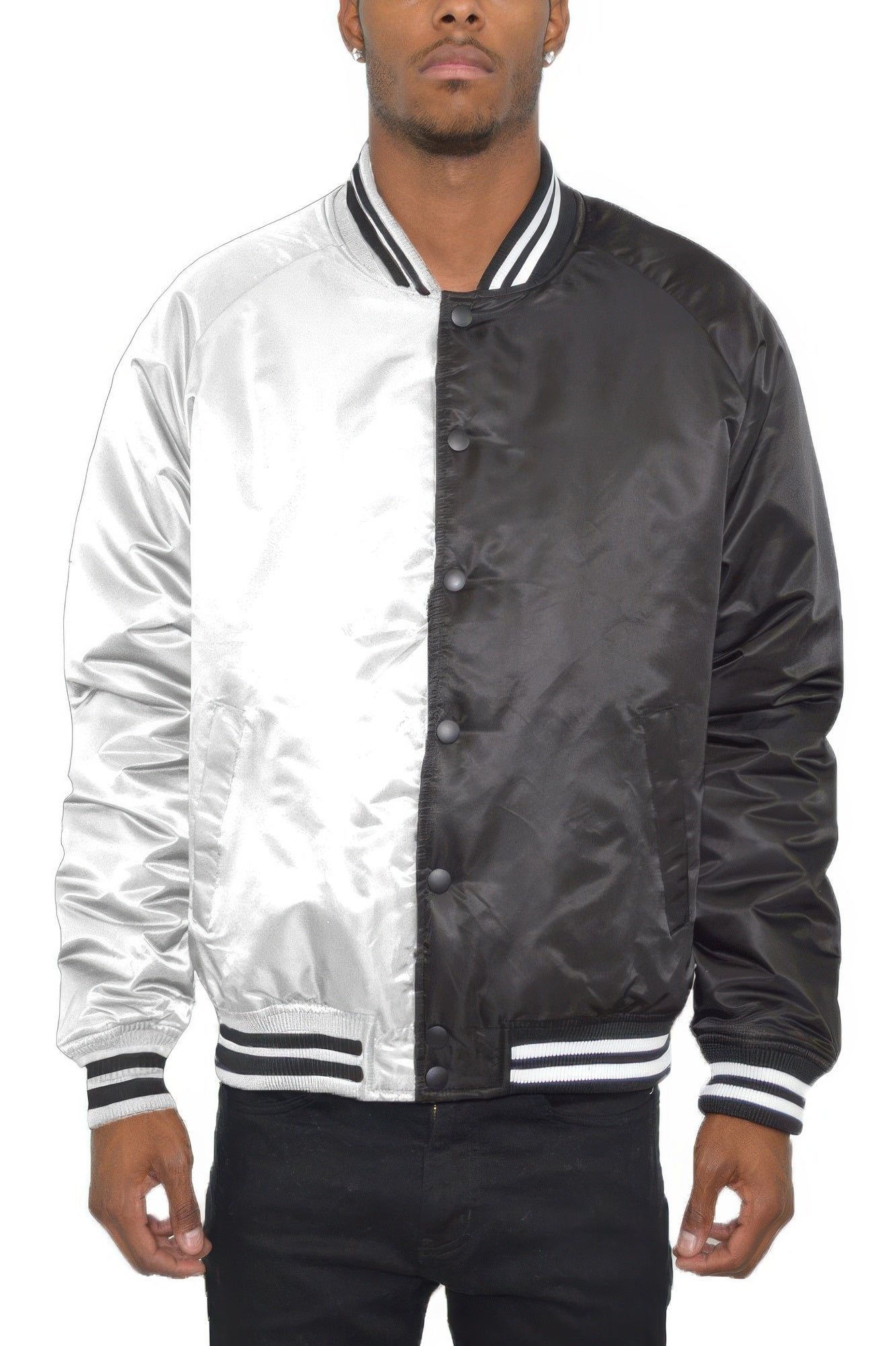 Stacey B's Color Block Two Tone Varsity Jacket
