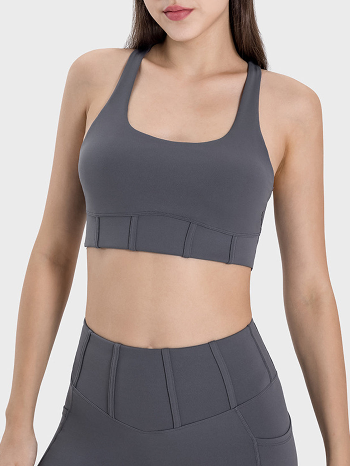 Stacey B's Square Neck Wide Strap Active Tank