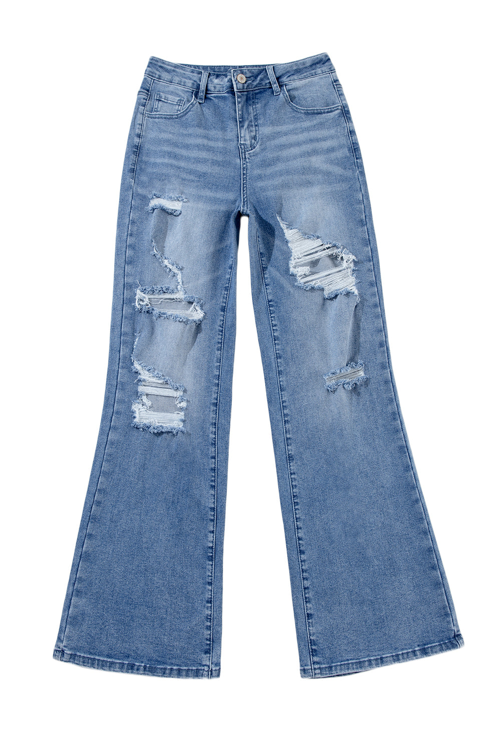 Stacey B's Ashleigh Blue Acid Wash Distressed Wide Leg High Waist Jeans