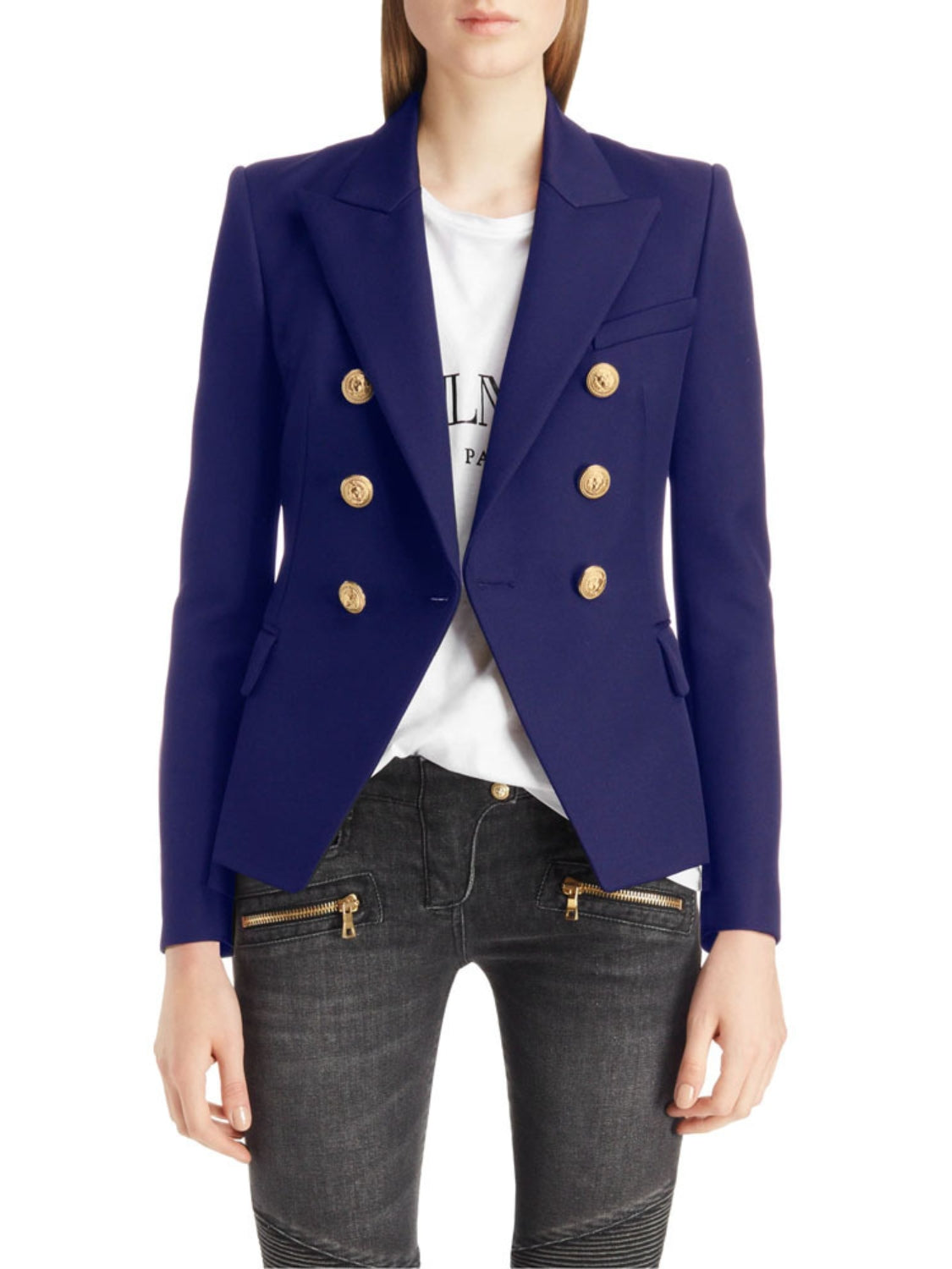 Stacey B's Lapel Collar Long Sleeve Blazer