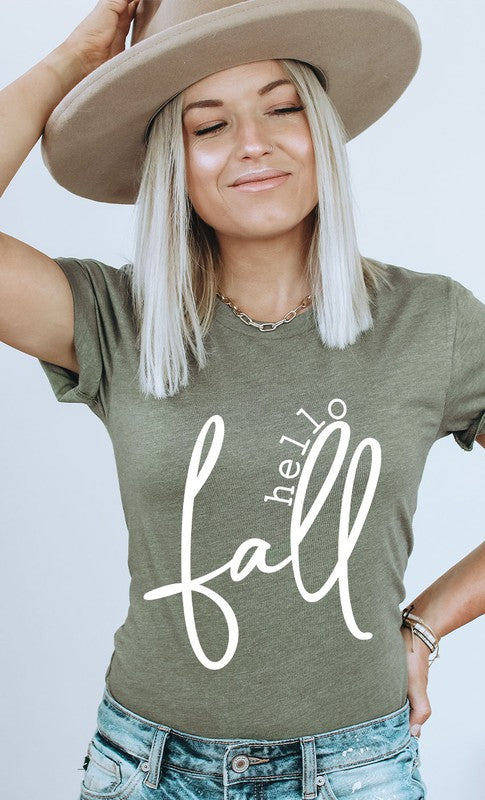 Stacey B's Hello Fall Plus Size  Graphic Tee