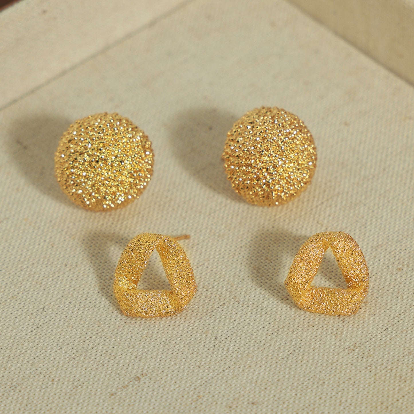 Stacey B's Gold-Plated Geometric Stud Earrings