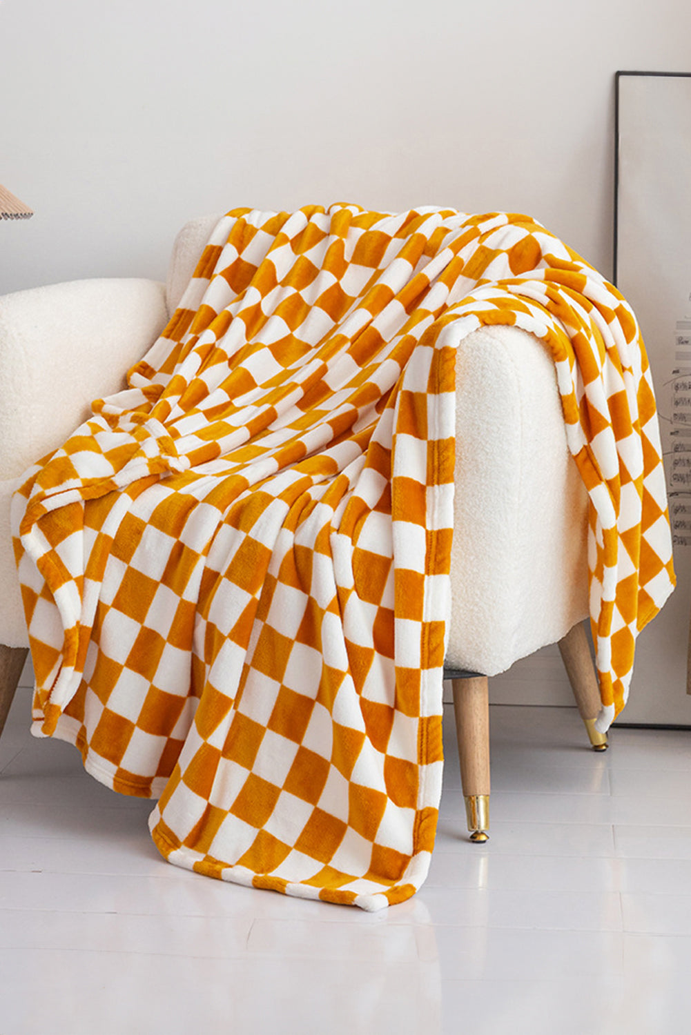 Stacey B's Black Checkerboard Printed Soft Throw Blanket