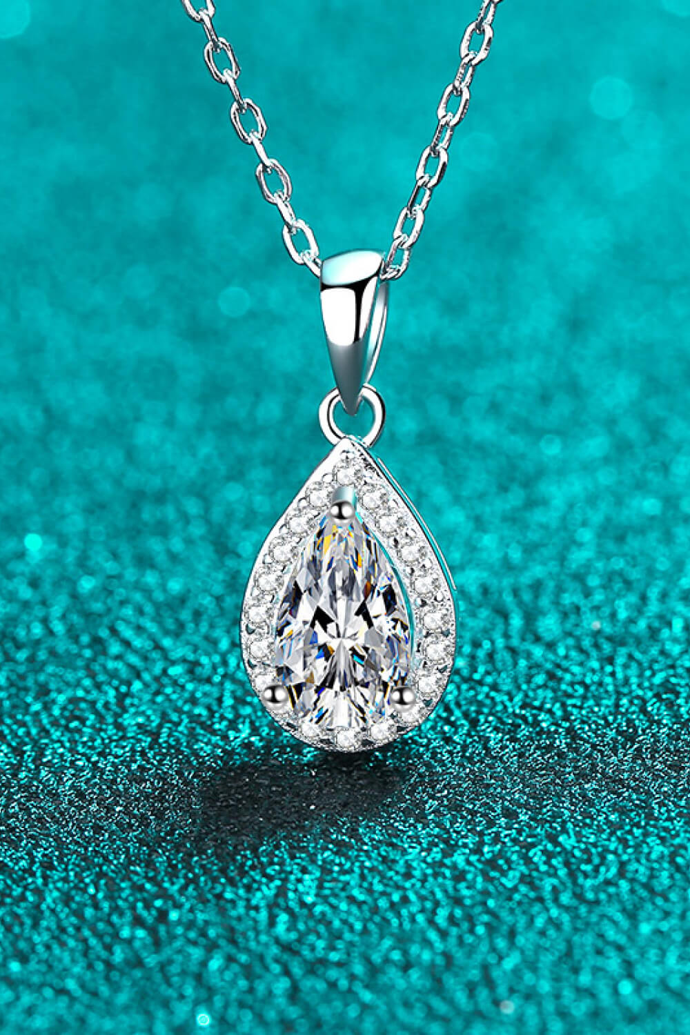 Stacey B's Moissanite Teardrop Pendant Necklace