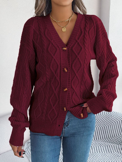 Stacey B's Cable-Knit Long Sleeve Cardigan