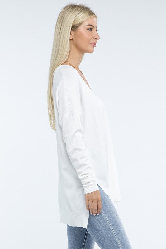 Stacey B's Hi-Low Hem Front Seam Sweater