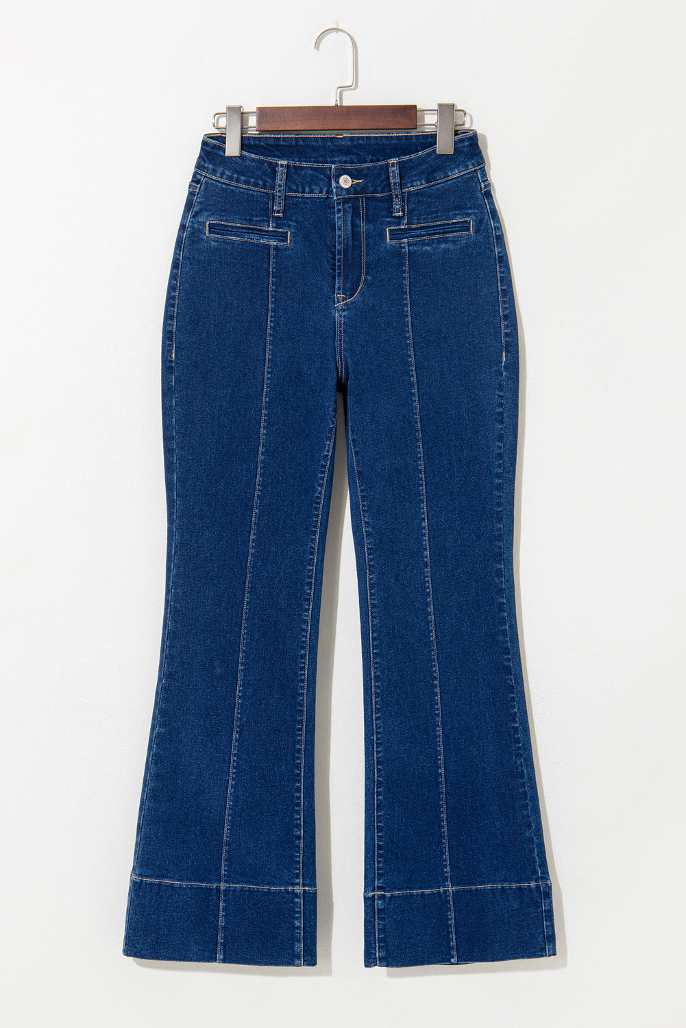 Stacey B's Sail Blue Center Seam Deep Wash Straight Jeans