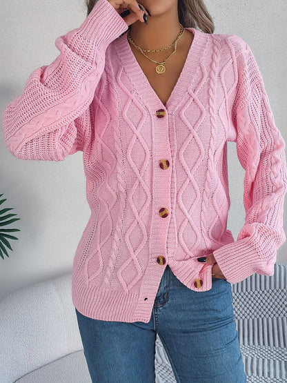 Stacey B's Cable-Knit Long Sleeve Cardigan