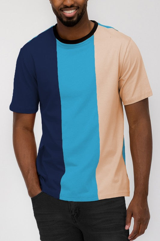 Stacey B's  Mens Color Block T Shirt