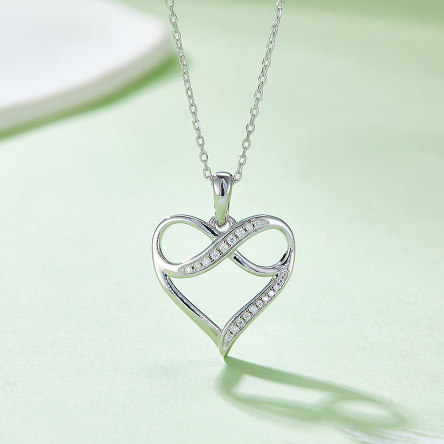 Stacey B's Moissanite 925 Sterling Silver Heart Necklace