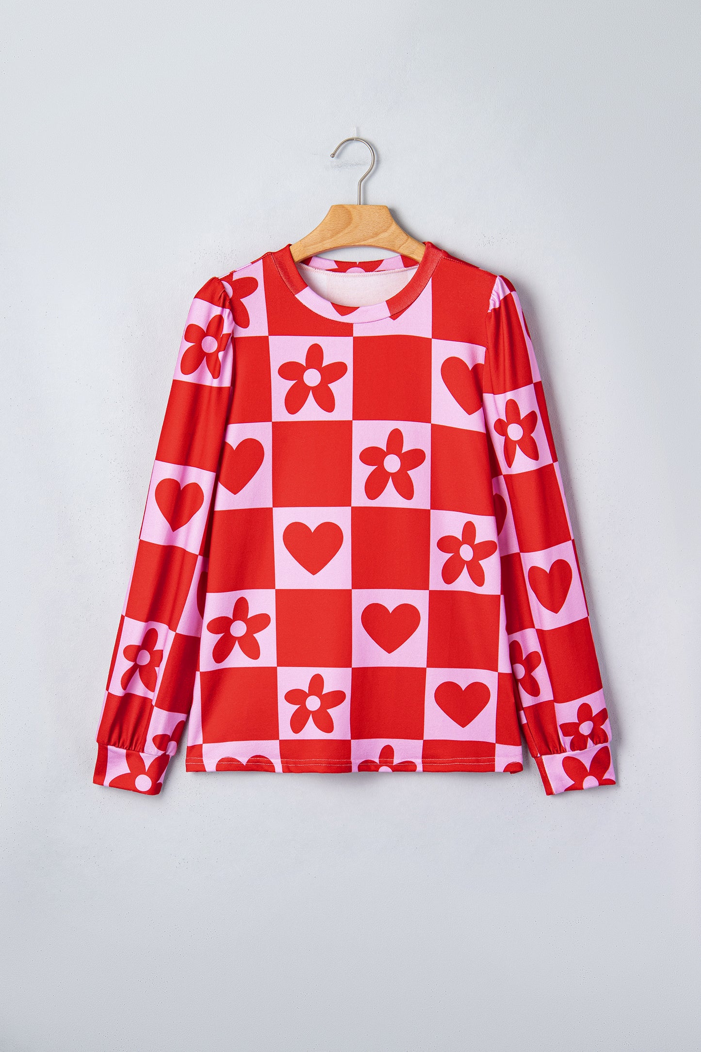 Stacey B's Red Dotted Heart Festive Valentine Blouse