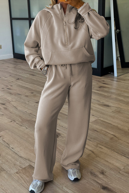Stacey B's Jet Stream Half Zip Thumbhole Sleeve Hoodie Active Pants 2pcs Outfit