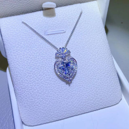 Stacey B's 3 Carat Moissanite 925 Sterling Silver Heart Pendant Necklace